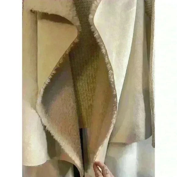 Gaby & Eden Women's Open Waterfall Front Cardigan Size Medium Cream in Color - Picture 6 of 12